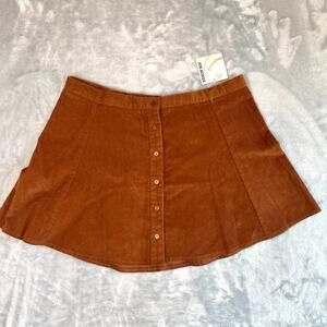 NWT Joe Boxer Womens Skirt Sz L Corduroy Mini Pleated Boho Western Academia Twee